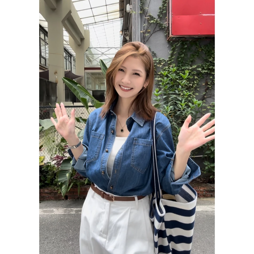 秋季新品牛仔衬衫显瘦百搭翻领打底宽松复古休闲长袖时尚港味加绒