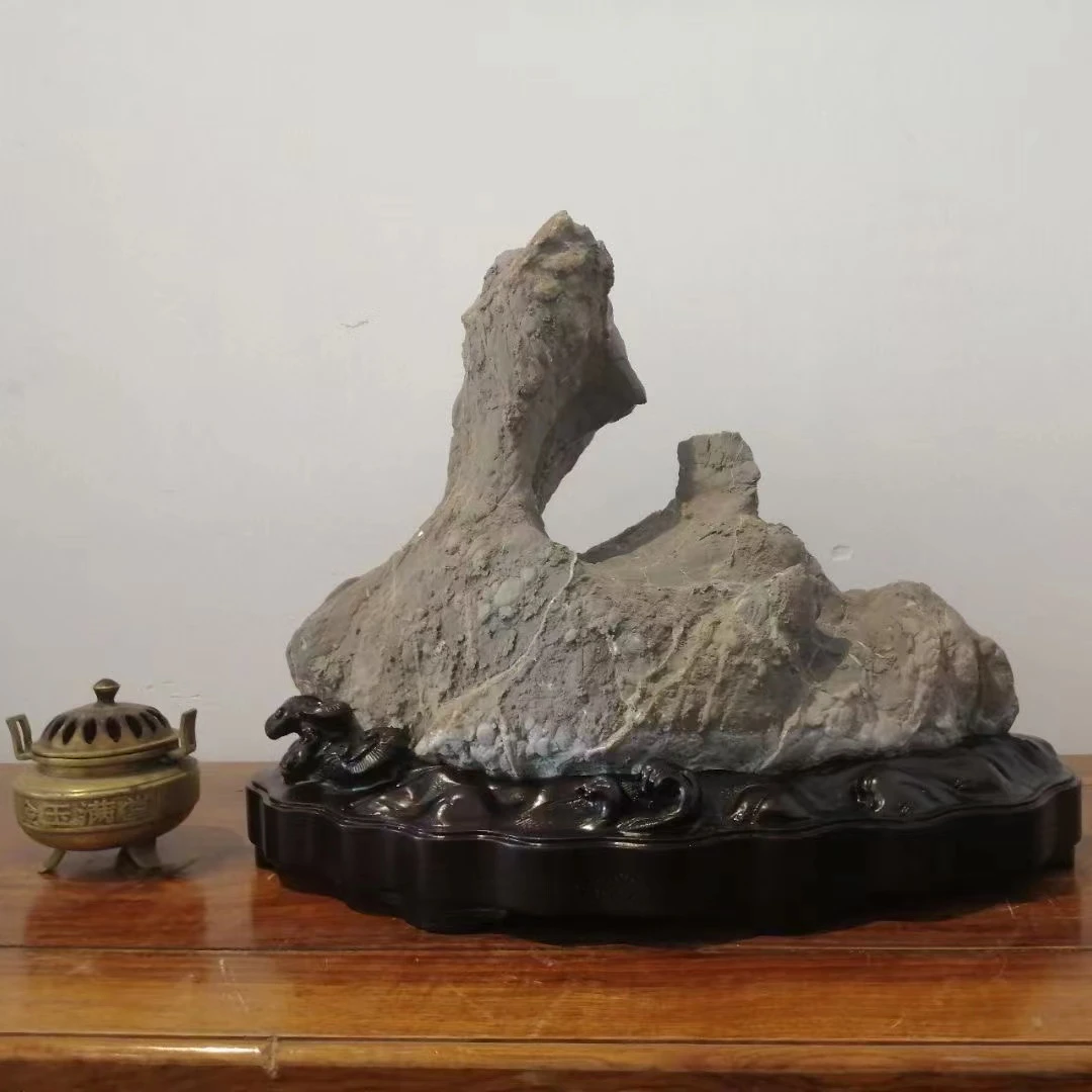 天然外形灵璧石贡石观赏石摆件直播