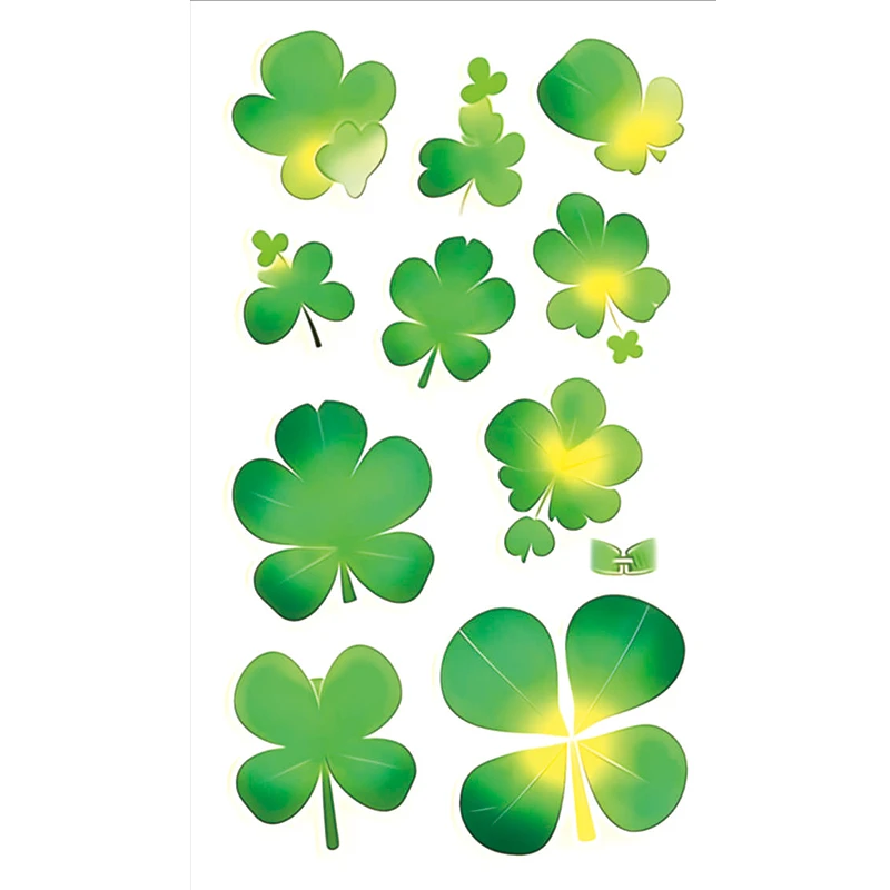 【30张套装】四叶草纹身贴纸防水绿色小清新贴手仿真遮疤贴