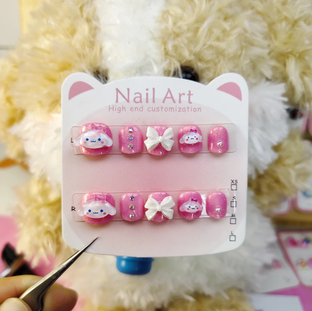 25新款玉桂桂狗手工学生穿戴美甲卡通可爱童趣软甲闪钻