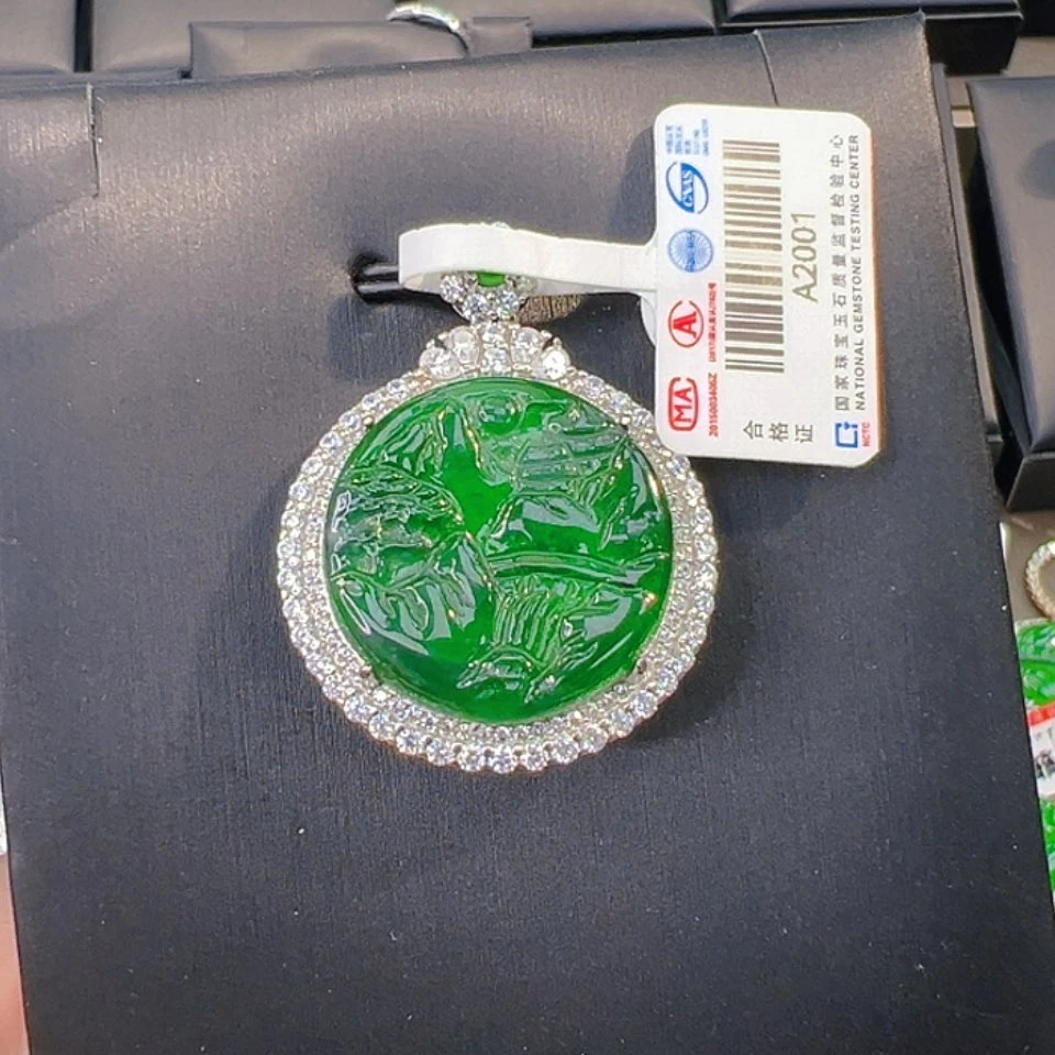 【闪购商品】翡翠吊坠银S925镶嵌