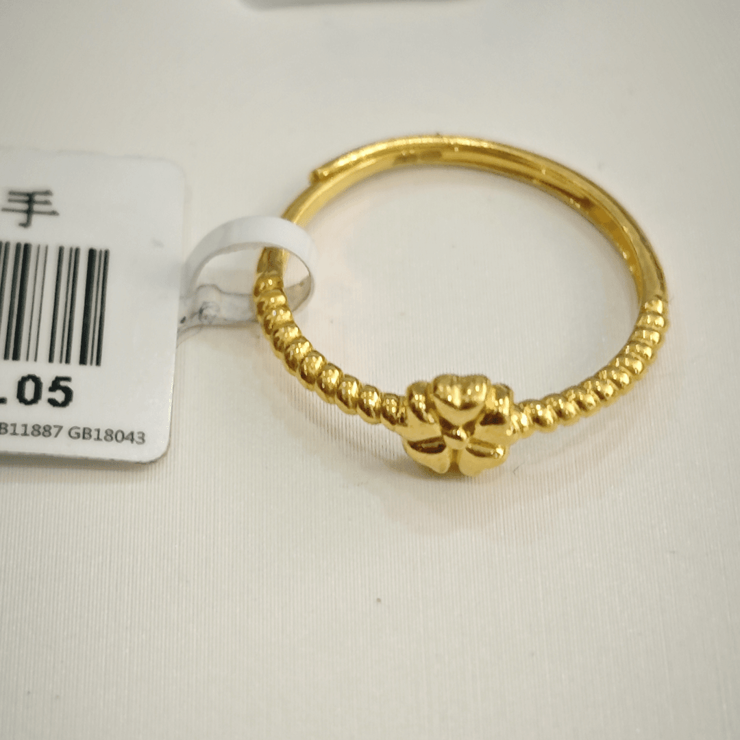 【莫莫专享】足金999 五叶草活口戒 2.05 孤品