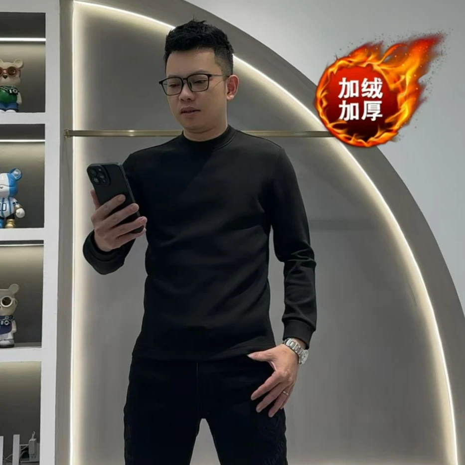 【飒叔重磅推荐】2024秋冬新款加厚纯色（四色）净版打底衫23012