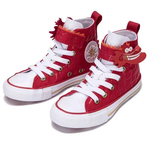 Converse匡威儿童鞋CNY潮流休闲舒适百搭高帮帆布鞋 A08703C-H-14