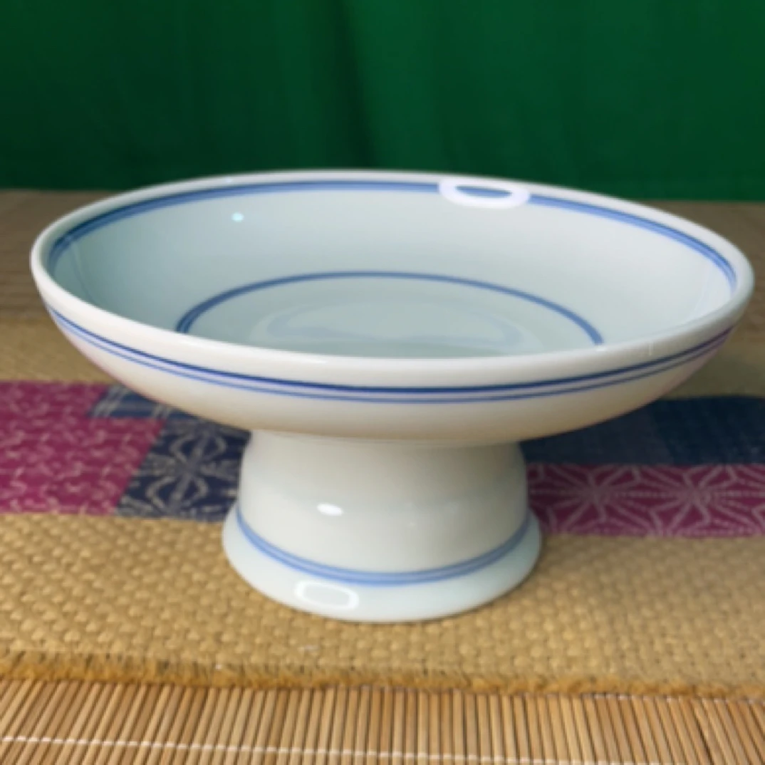 微瑕8寸双线高脚果盘口径20cm高度8cm（单只装）