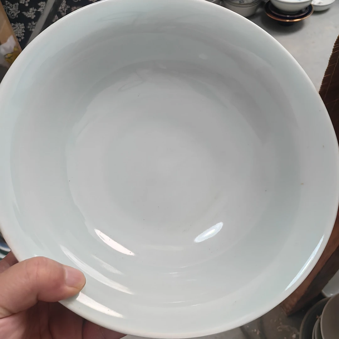 拆箱件微瑕10寸影青撇口大汤碗