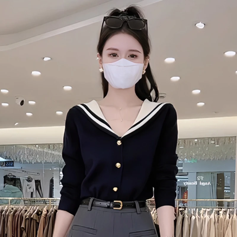 小香风针织衫女2024秋季新款爆款V领上衣设计感小众短款毛衣开衫