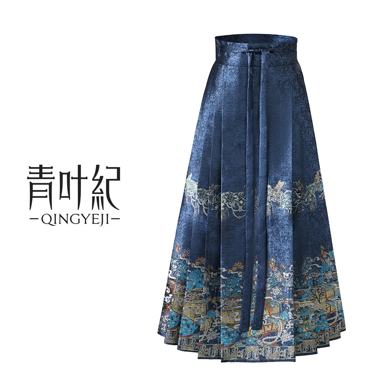 青叶纪【高腰百宝箱】点翠工艺仿妆花织金明制汉服裙子马面裙4米摆