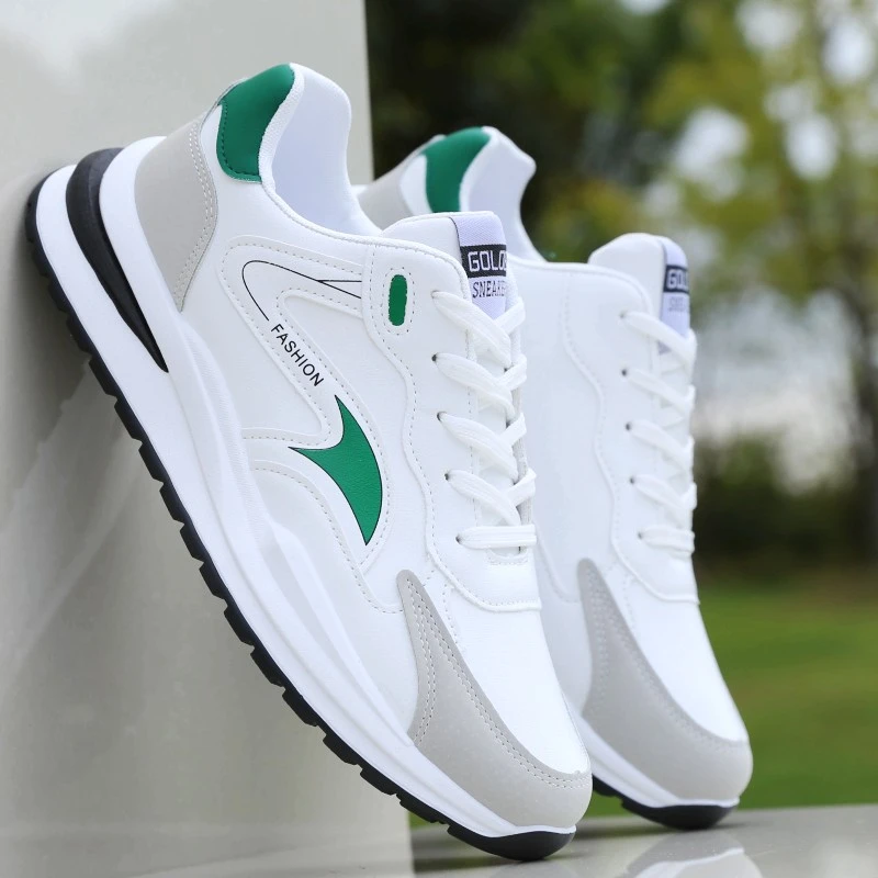 春秋季男鞋防水皮面鞋潮流百搭男士运动鞋软底学生休闲跑步鞋潮鞋