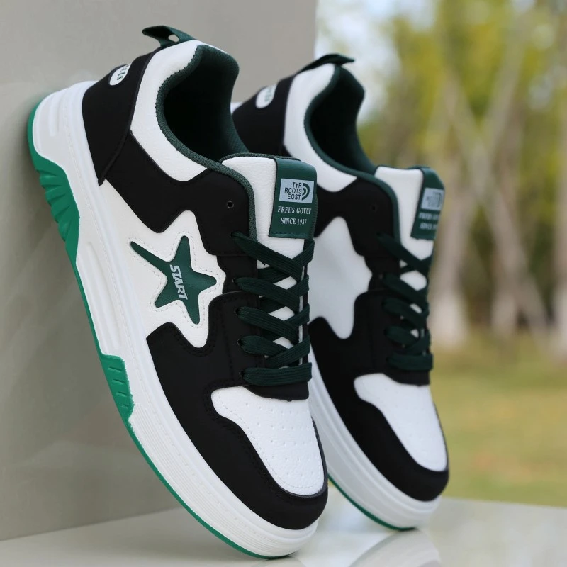 男鞋秋季2025新款软底增高板鞋百搭高级感青少年运动皮面休闲潮鞋