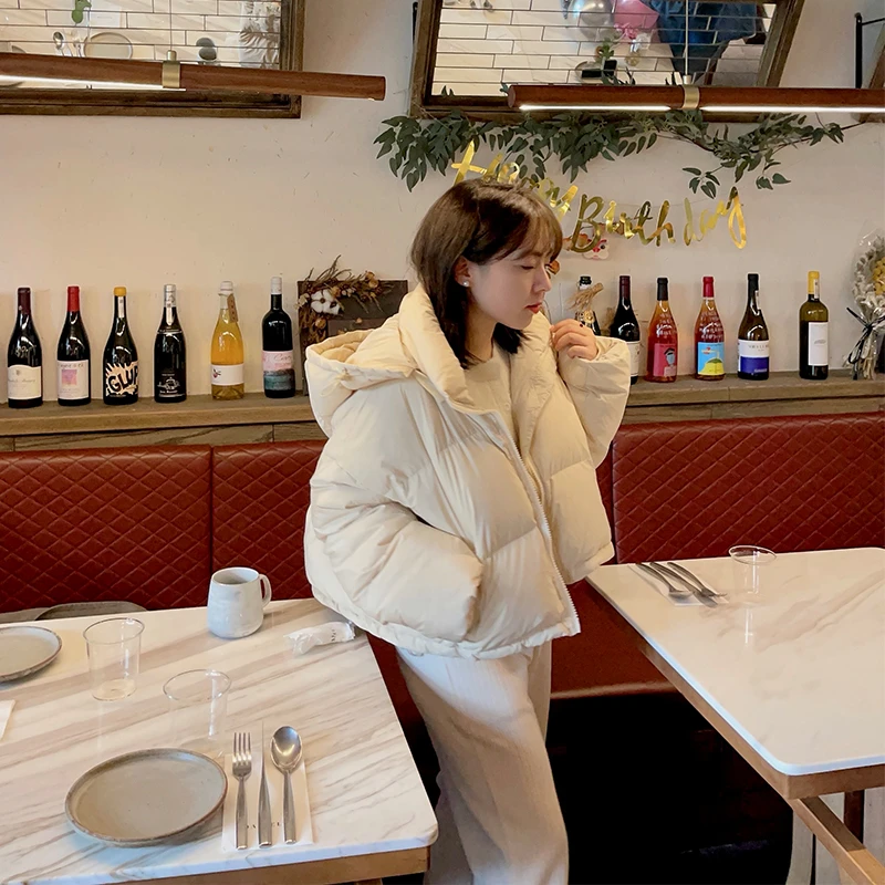 知更鸟自制 小个子短款保暖服冬季松软泡芙短款外套羽绒服