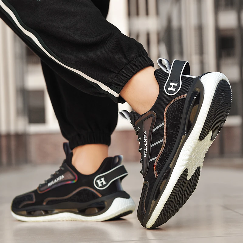 AMSX秋冬季新款轻奢网面男士减震休闲透气爆米花轻便跑步鞋