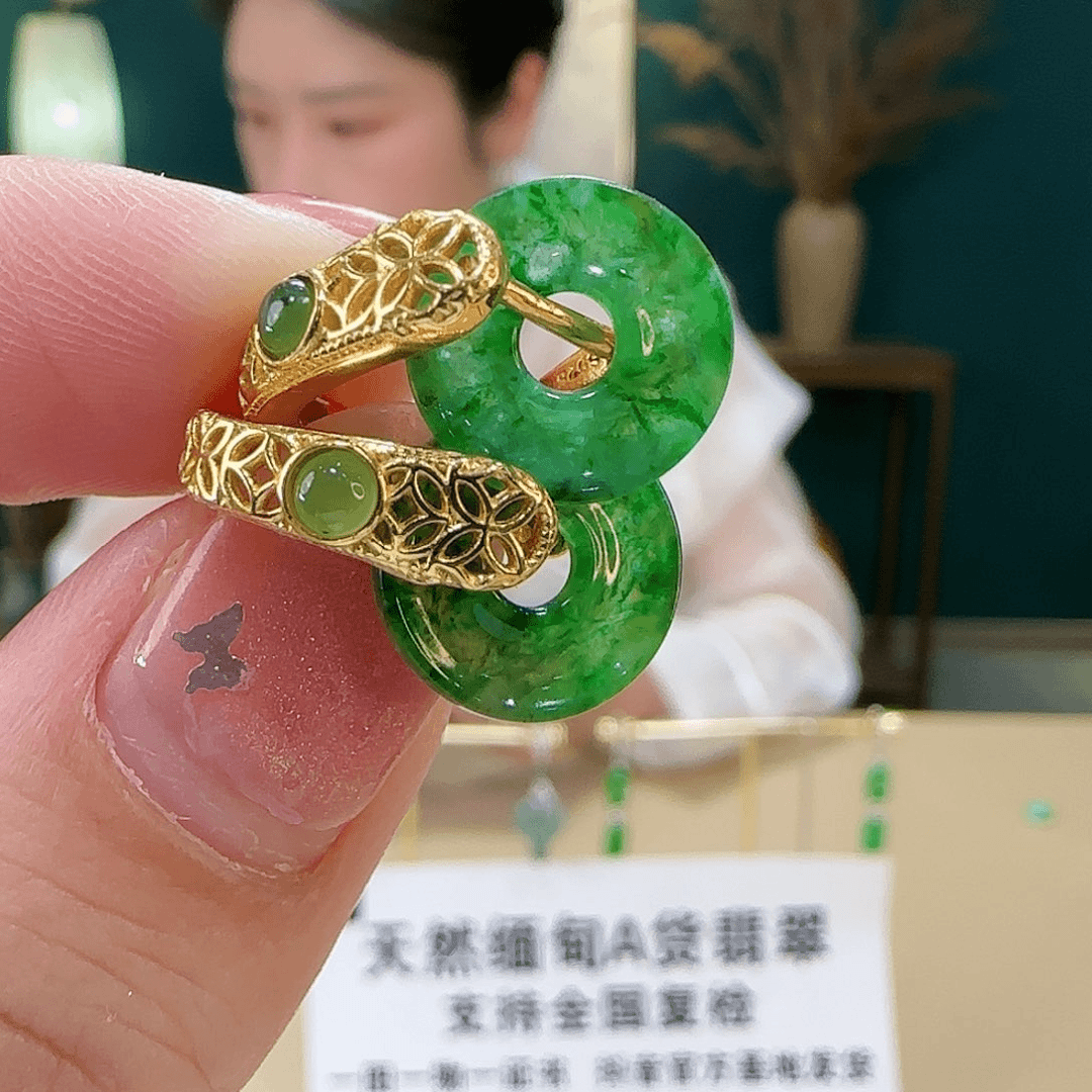 翡翠耳饰银S925镶嵌固定链接勿拍