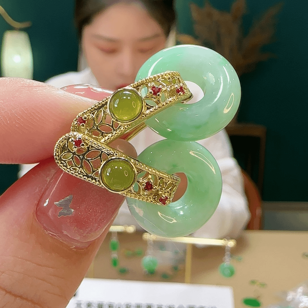 翡翠耳饰合金耳饰