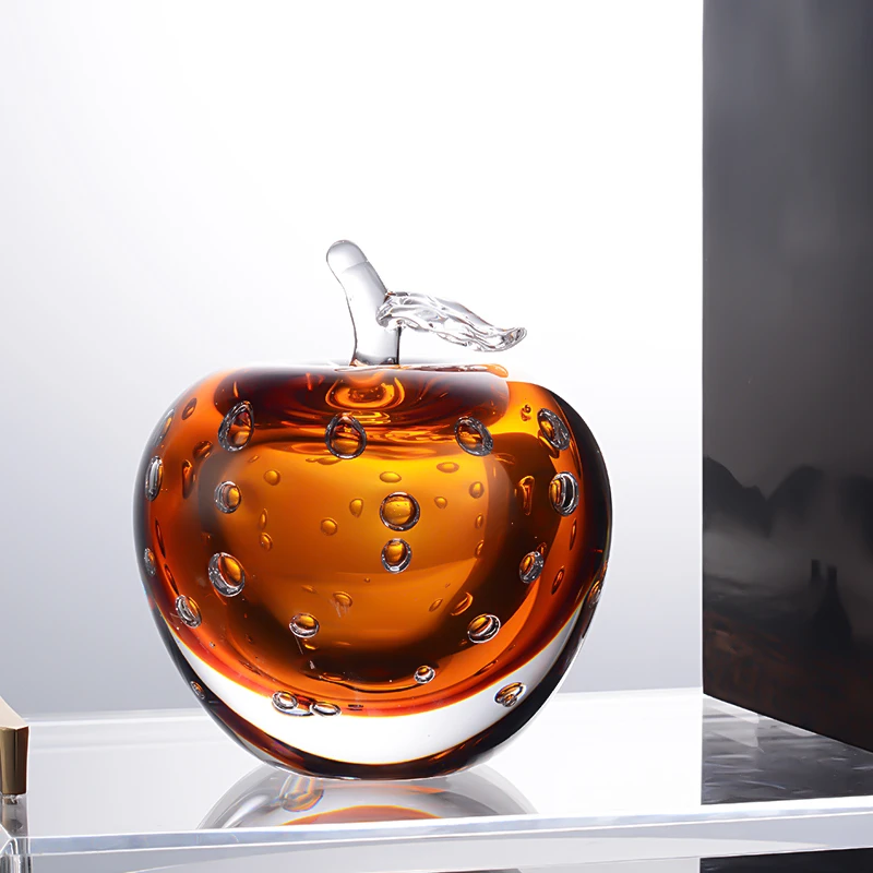 品一轩琉璃【平平安安】福利款苹果纯手工水晶琉璃简约轻奢艺术摆件