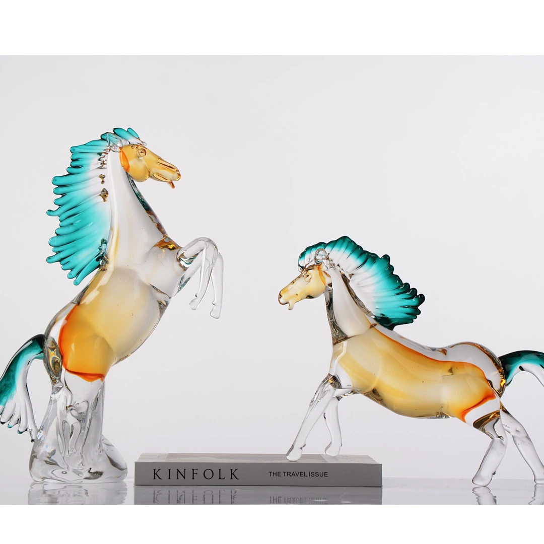 品一轩琉璃【马到功成】限定款双姿态马形高档玄关手工琉璃艺术摆件