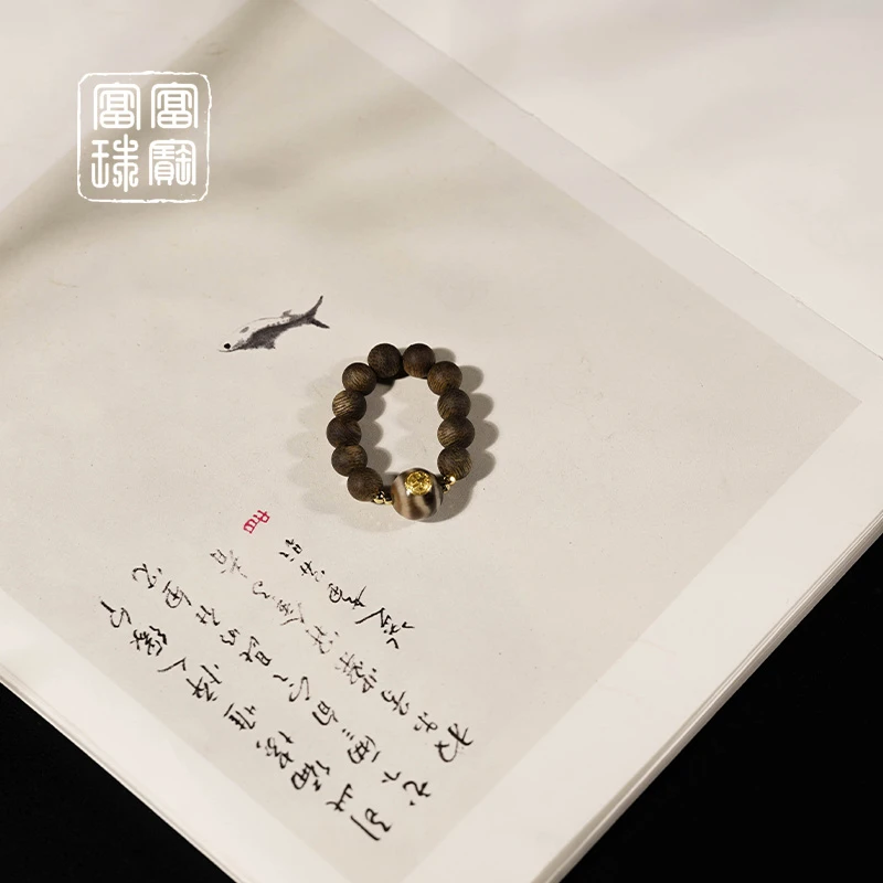 【安宁】富富珠宝 沉香18k金戒指（天然珠宝多样性发）