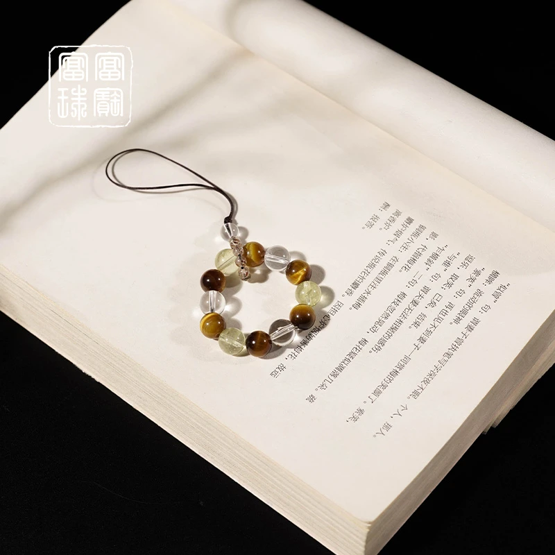 【唯洛】白水晶+黄水晶 水晶时尚车挂 （天然珠宝多样性发）