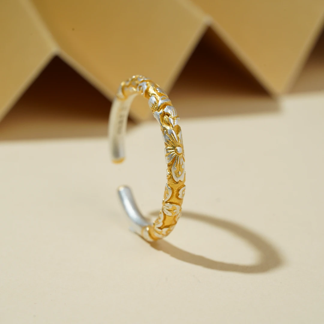 足银银制品 【小北好物】足银花花戒指-QH34X403