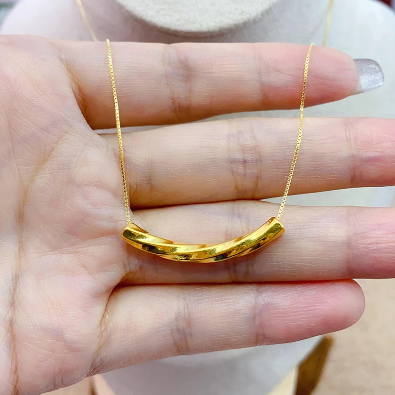 新款足金999转运珠弯管5D硬金工艺轻奢时尚女士百搭款情人节礼物