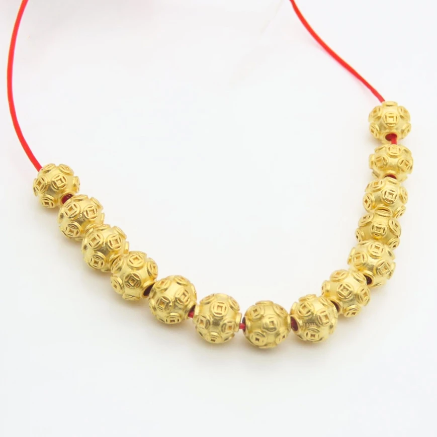 足金999女神款 金钱珠卡6钱币珠5D硬金时尚真金多样性发货