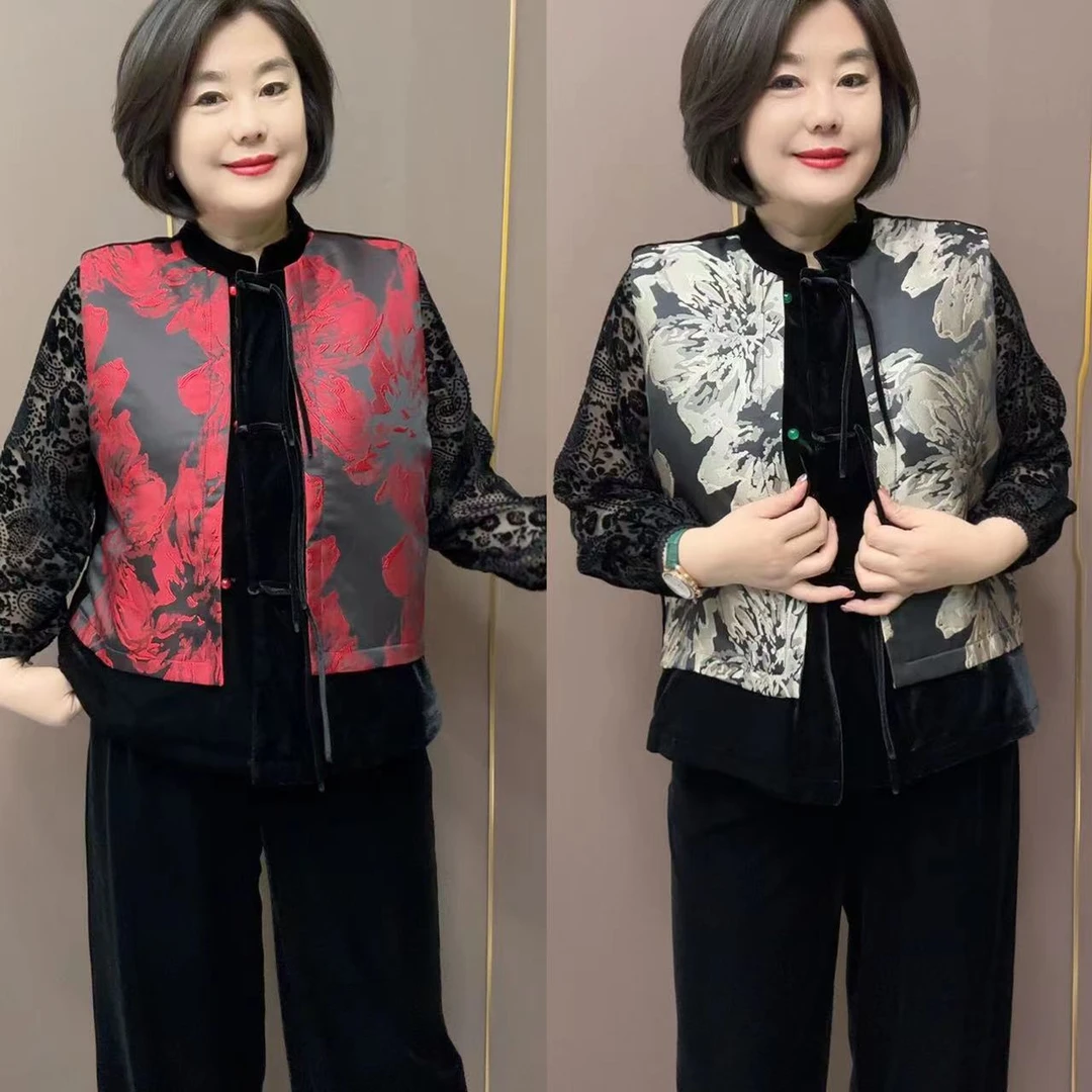 3150#加棉时尚百搭加肥加大妈妈款马甲