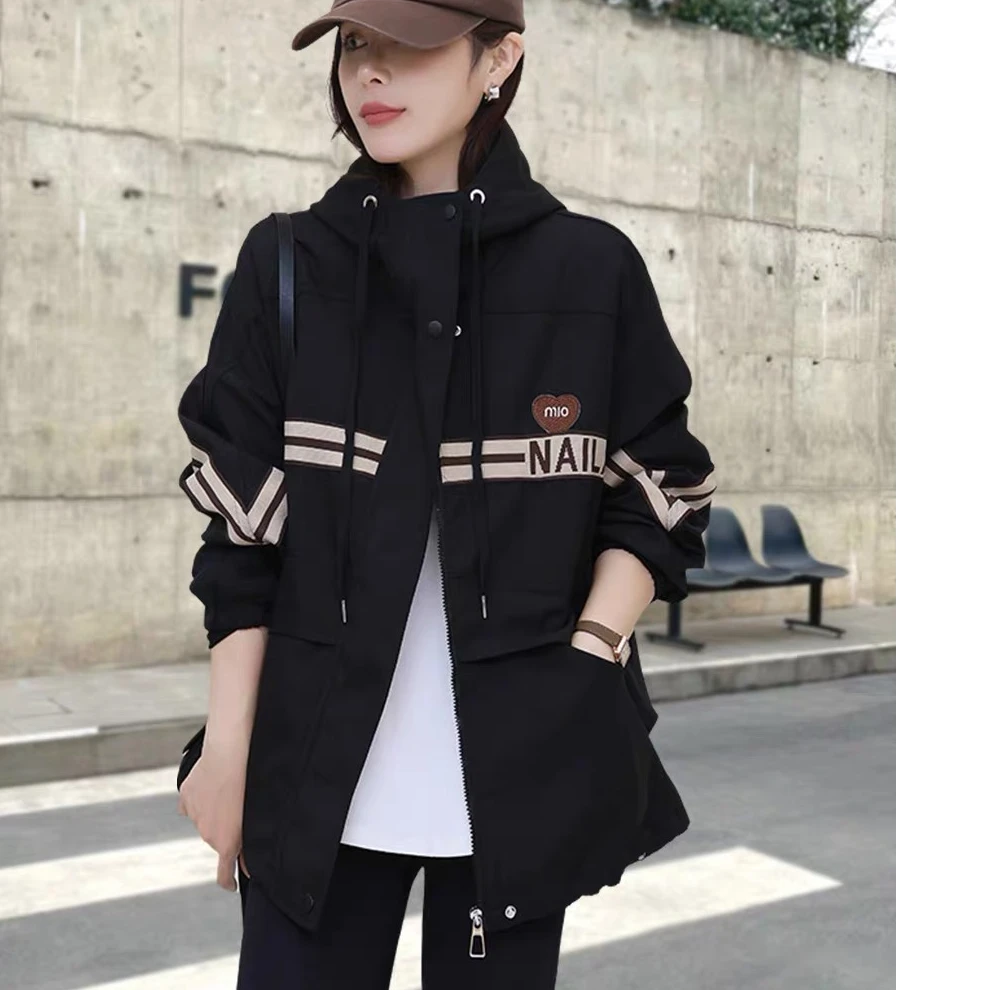 2025春新款显瘦斗篷织带拼接百搭洋气款外套