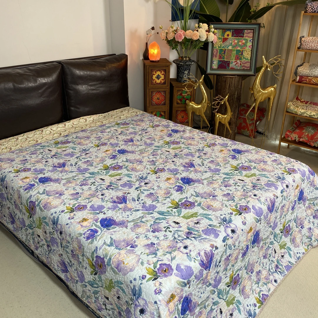 【赫彩家罗兰230*250】棉绗缝床盖加厚夹棉双人四季可用