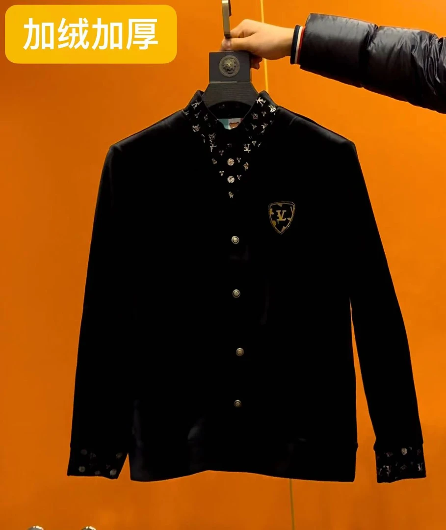 假两件秋冬款重磅高档时尚男士加绒卫衣725款