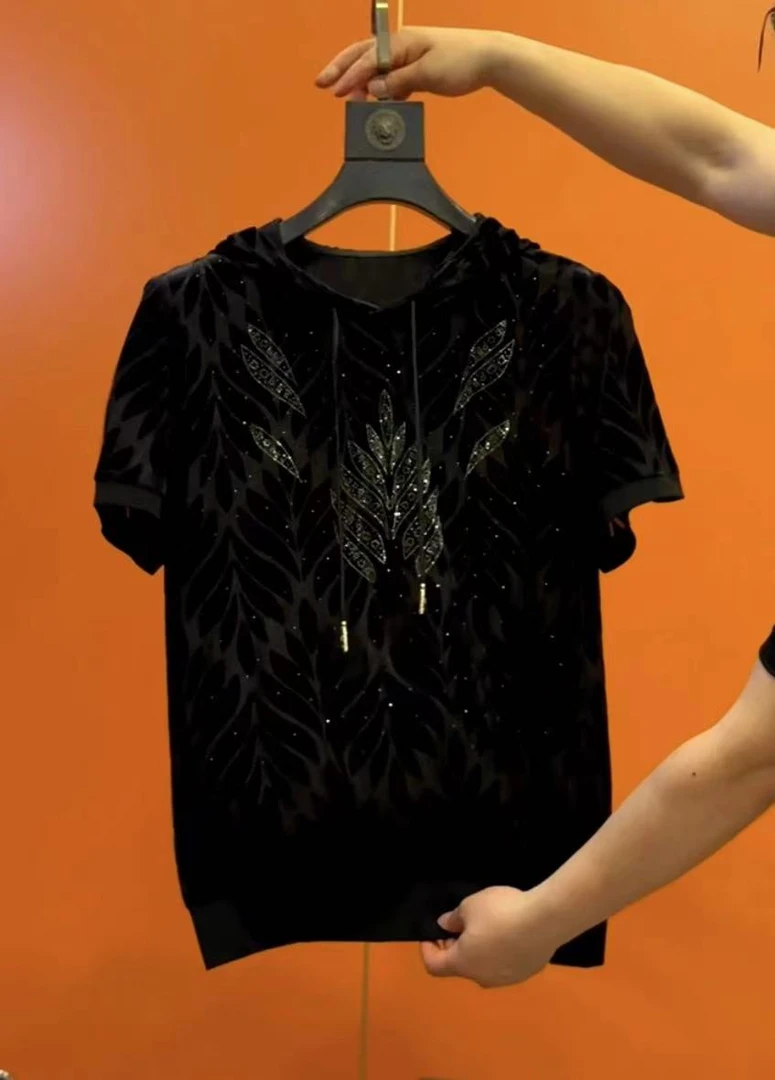 男士轻奢时尚连帽短袖610