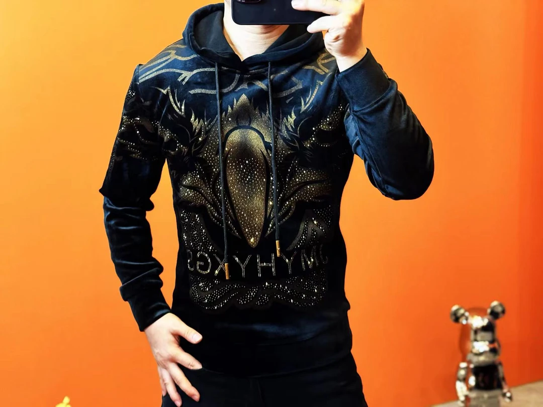 熊鹰款时尚男士连帽卫衣712