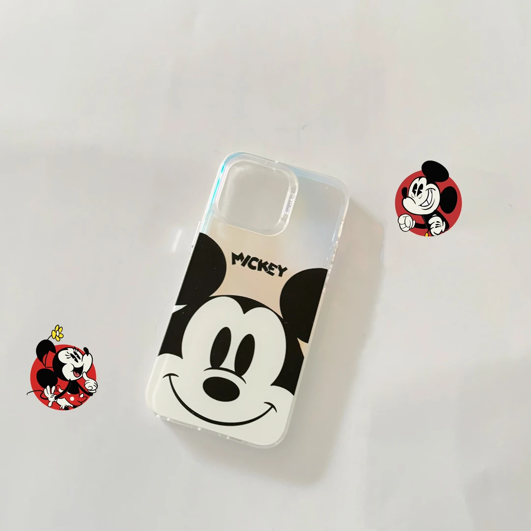 适用于苹果15pro手机壳卡通米奇新款14女创意保护套趣味可爱软边