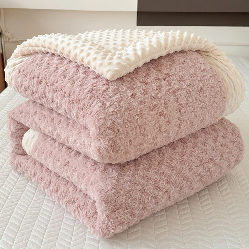 慕斯绒双面绒豆豆被2025新款冬季春秋被子冬被大人双人成人可机洗
