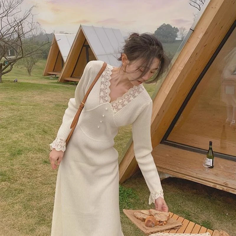 冬季长袖子新款2025秋冬法式高级感气质打底秋季连衣裙