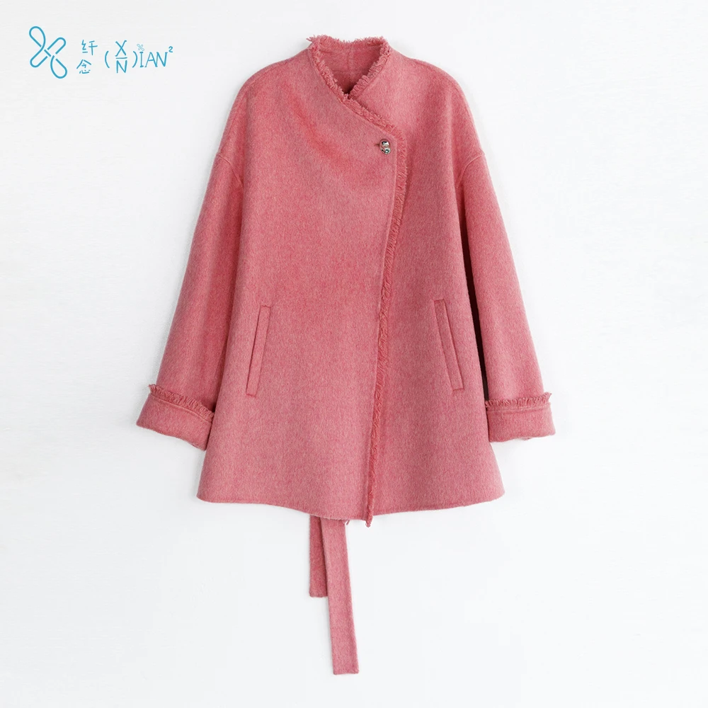 【一喜专属】纤念秋冬新品女装休闲显气质毛呢外套4519