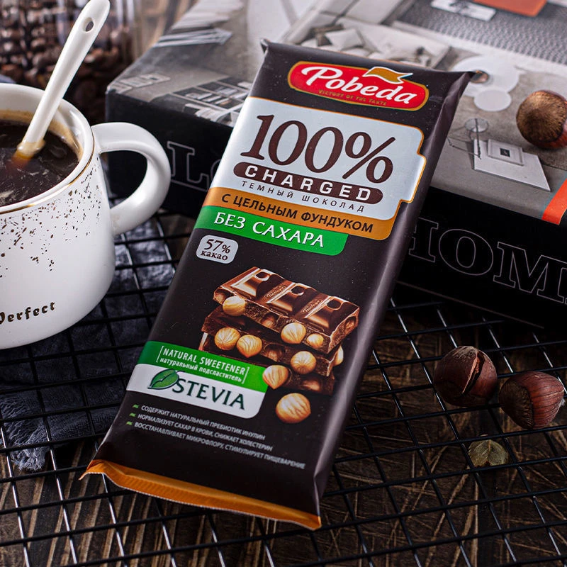 （小梅花专场）俄罗斯进口榛仁坚果黑巧克力 90克/板