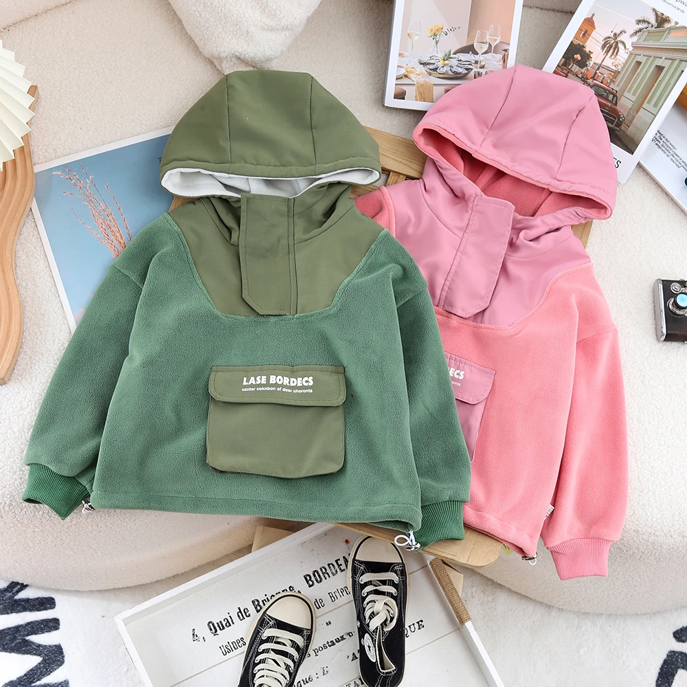 秋冬双面奥利绒连帽卫衣装加绒休闲韩版连帽加绒加厚