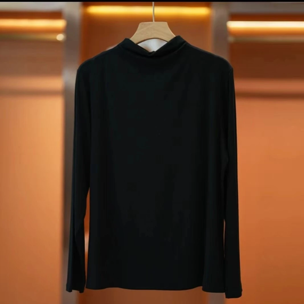 胖妈妈春秋打底时尚中老年纯色遮肉弹力宽松显瘦洋气中老年上衣新