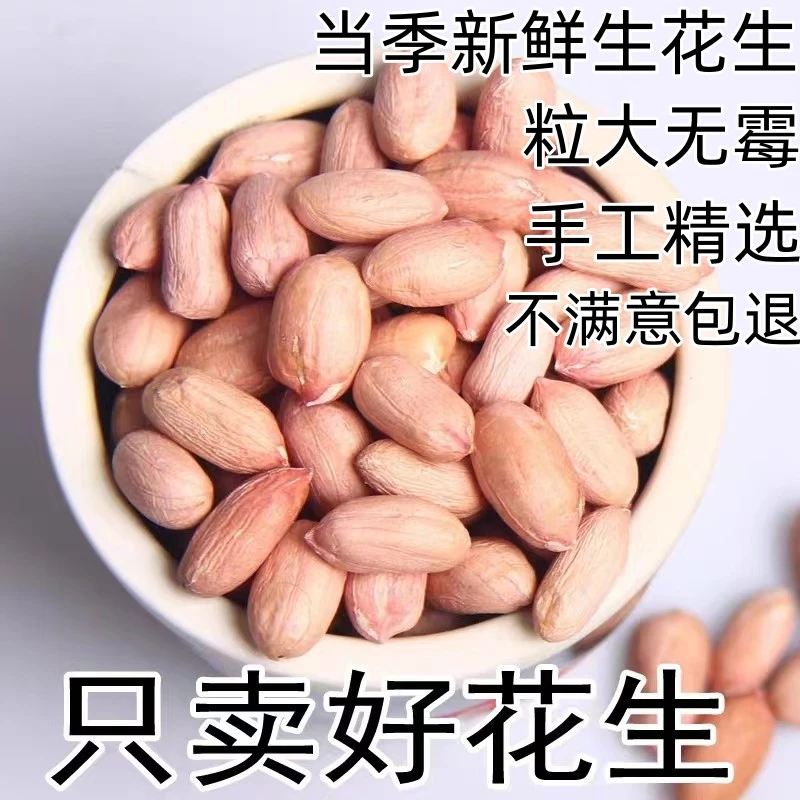 新米上市农家自种白沙地生花生手工精选去壳大粒花生米新鲜干花生