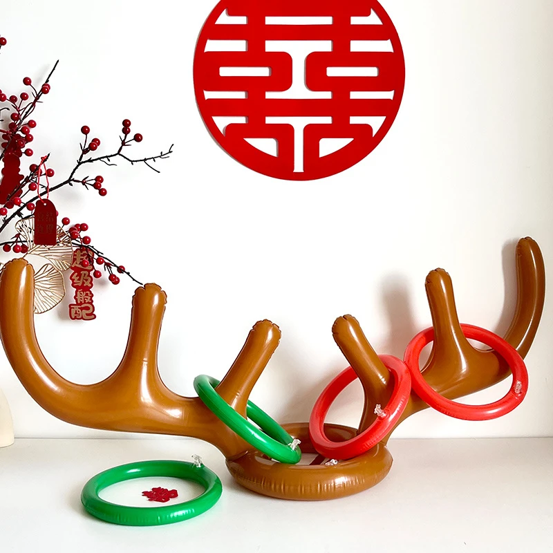 鹿角套圈气球百发百中接亲游戏道具创意结婚礼伴郎整蛊堵门套装