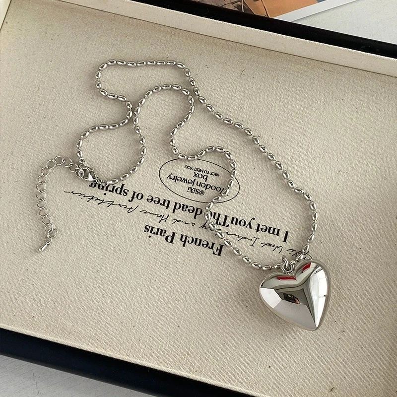 非金属亚克力项链 韩国博主ins同款爱心项链女2024新款夏天配饰