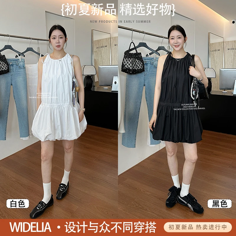 widelia陈魅儿2025夏季新款 蓬蓬花苞背心裙宽松显瘦连衣裙831199