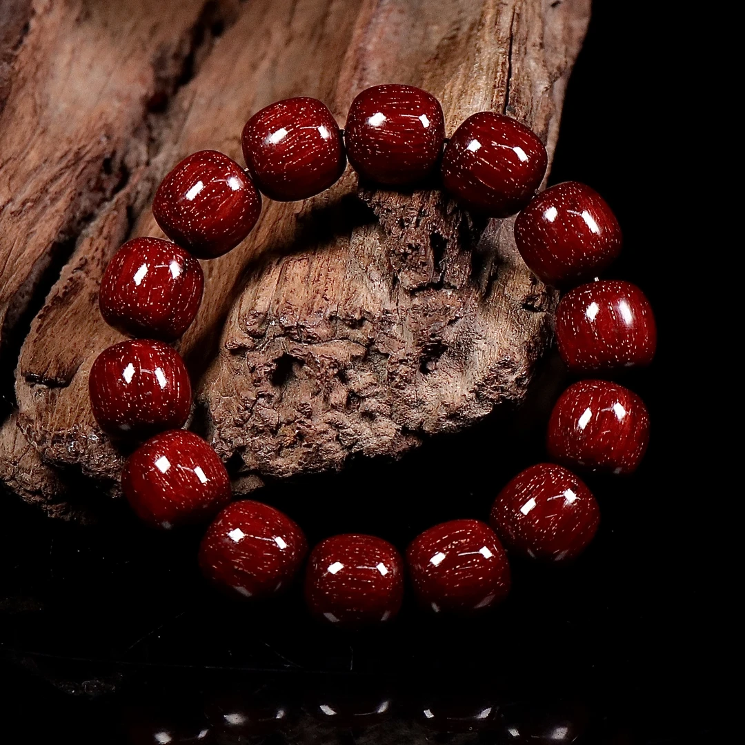 印度小叶紫檀1.5老型珠泥料爆满金星文玩手串金星高油密檀香紫檀