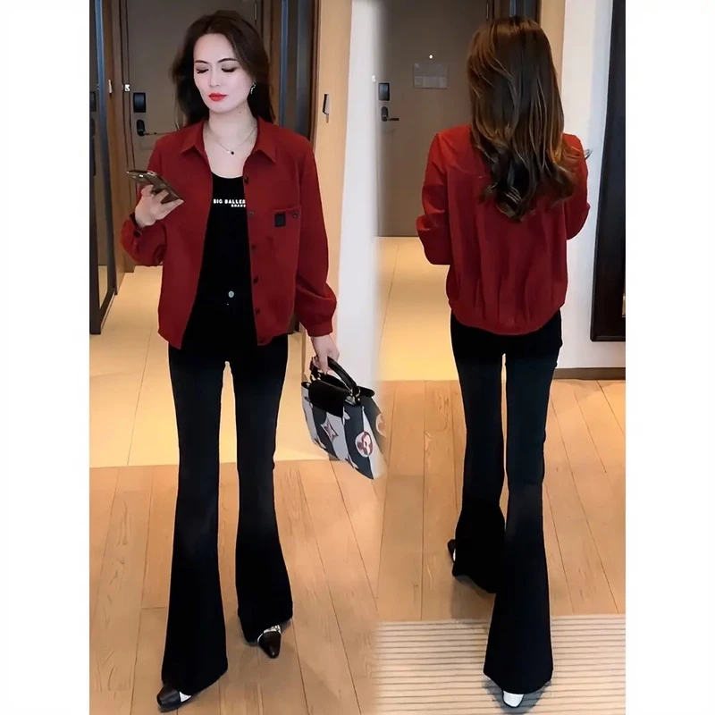 显瘦外套春秋显瘦气质小个子时尚洋气韩版休闲百搭短外套上衣直筒