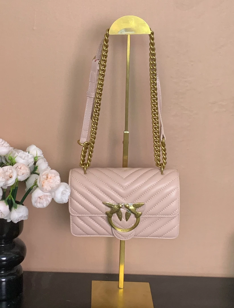 全新未使用 PINKO Pinko pk50 23款wok粉色轻奢燕子包夏季时尚