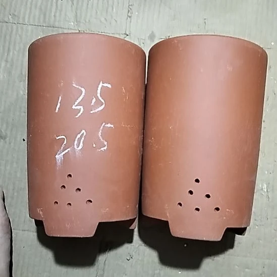 紫砂20CM（含）-50CM（不含）红泥大笔筒两个微瑕