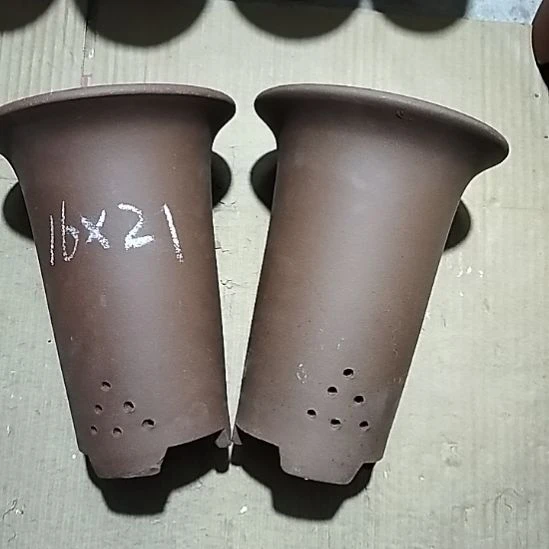 紫砂20CM（含）-50CM（不含）小号兰花紫泥两个微瑕