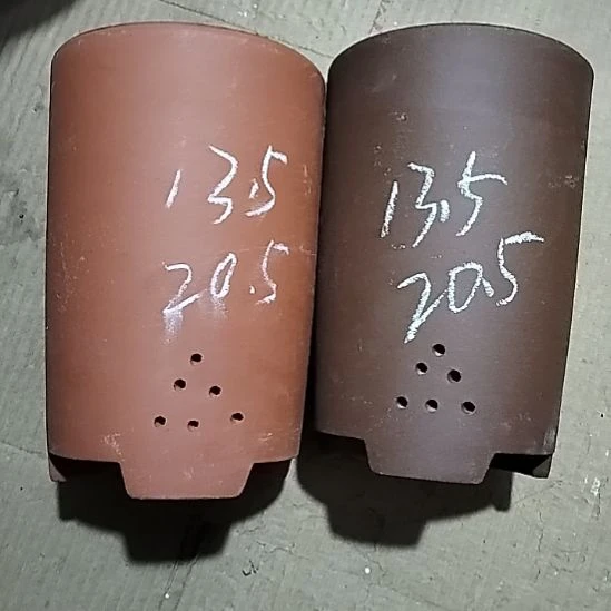 紫砂20CM(含)-50CM(不含)红泥紫泥大笔筒两个微瑕