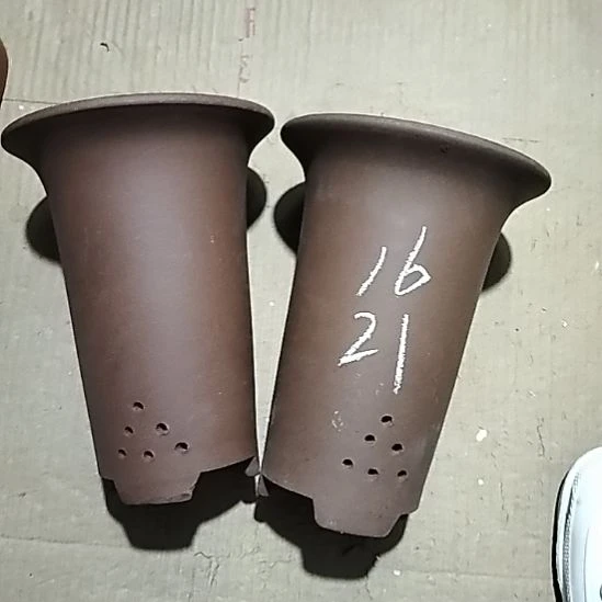 紫砂20CM（含）-50CM（不含）小号兰花紫泥两个微瑕