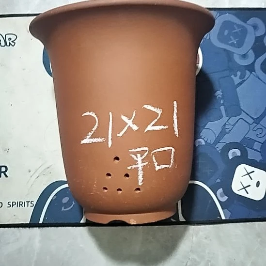 紫砂20CM（含）-50CM（不含）红泥平口金钟瑕疵一个